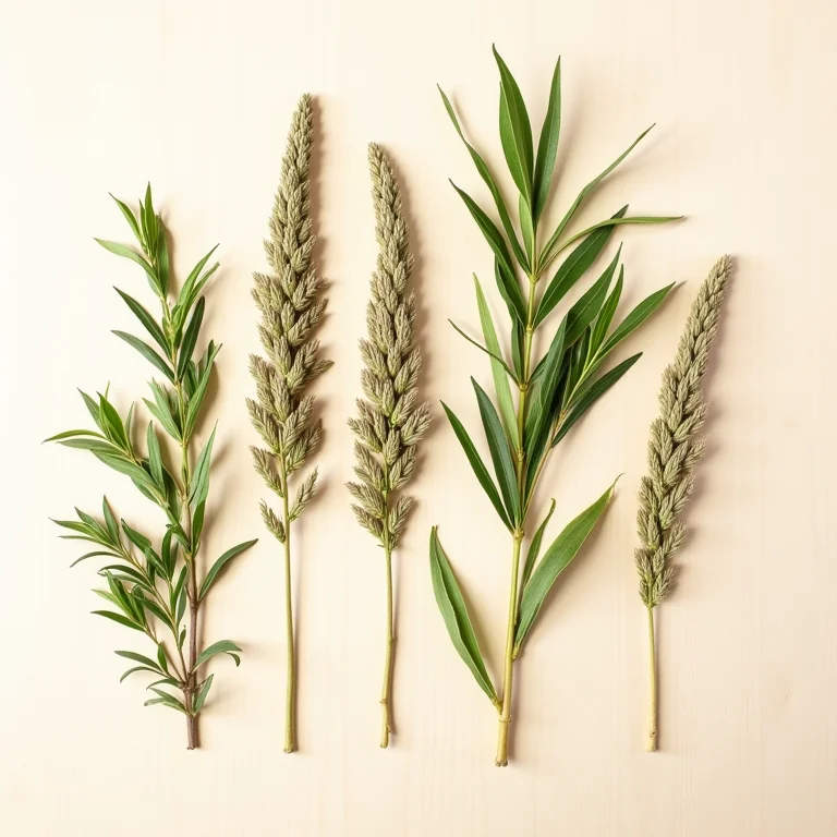 Folhas secas e frescas de quebra pedra.