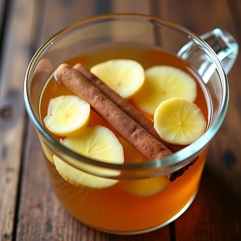Gengibre e canela em decocção