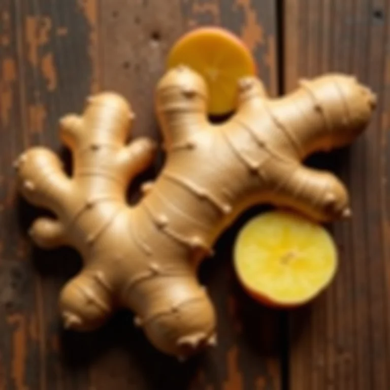 Gengibre fresco em close-up