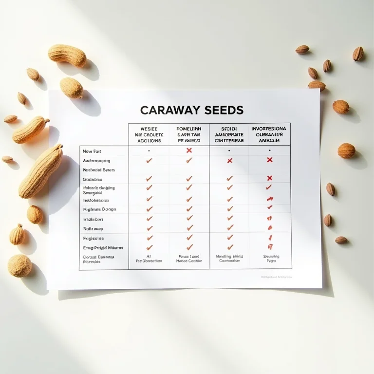 Gráfico nutricional comparando alcaravia com outras especiarias populares.