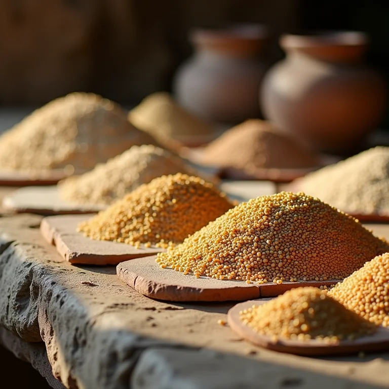 Grãos antigos em artefatos de cerâmica