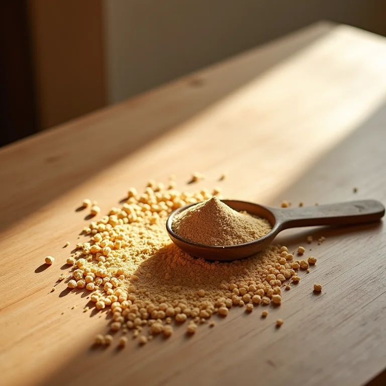 Grãos de cevada e farinha em composição minimalista