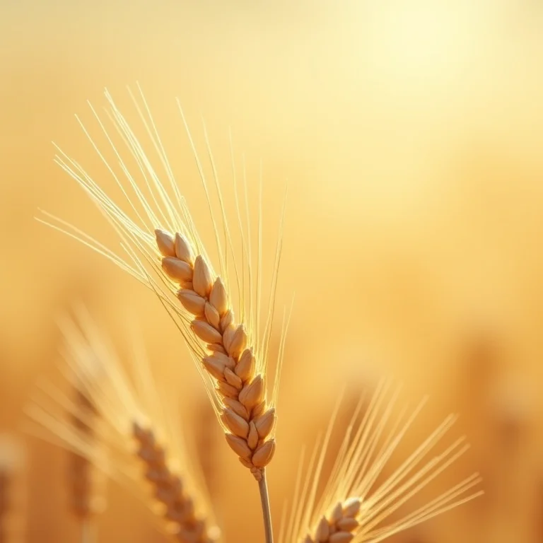 Grãos de sêmola de trigo comum.