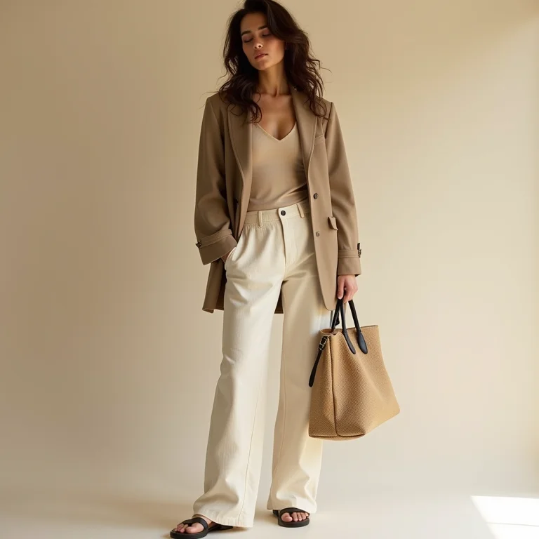 Guarda-roupa cápsula com peças neutras, tecidos sustentáveis e design atemporal