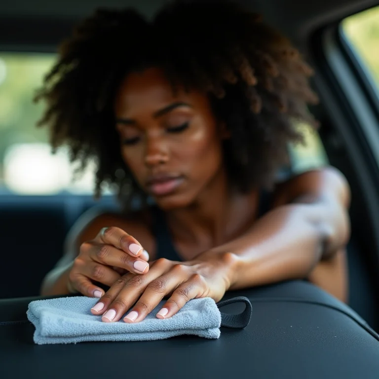 Hidratação do painel do carro para proteção.