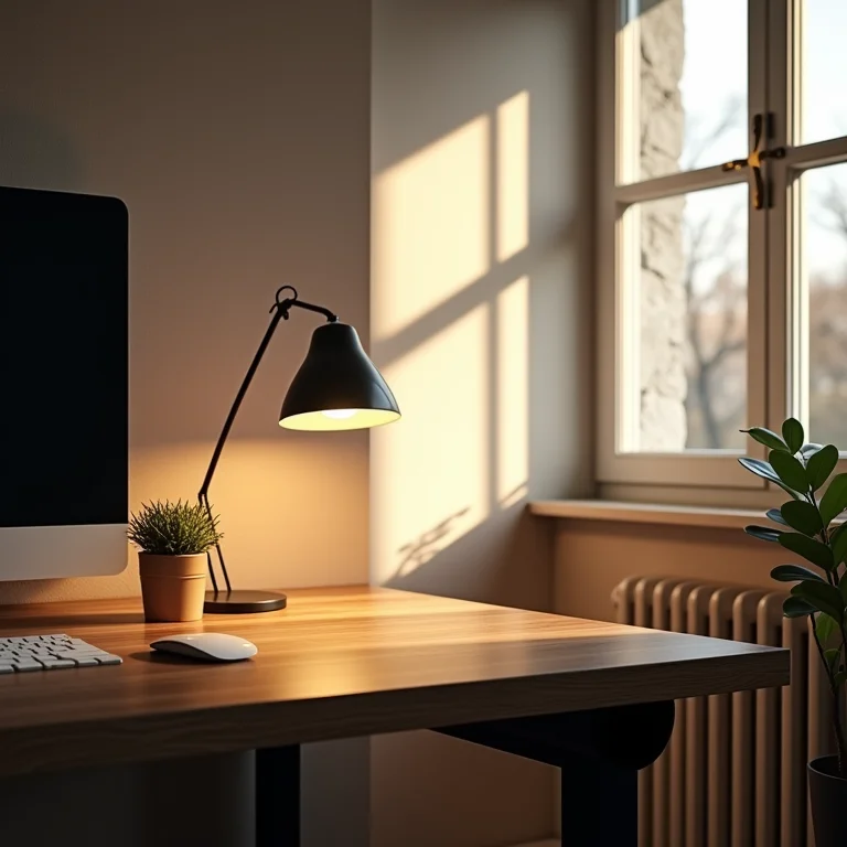 Home office com iluminação ideal.