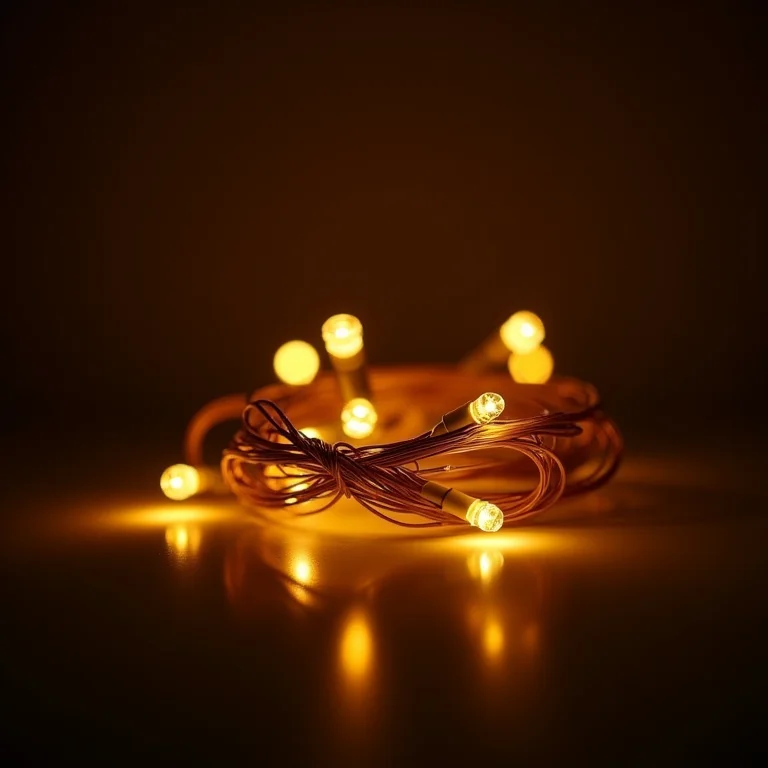 Iluminação aconchegante de Natal com luzes de cordão.