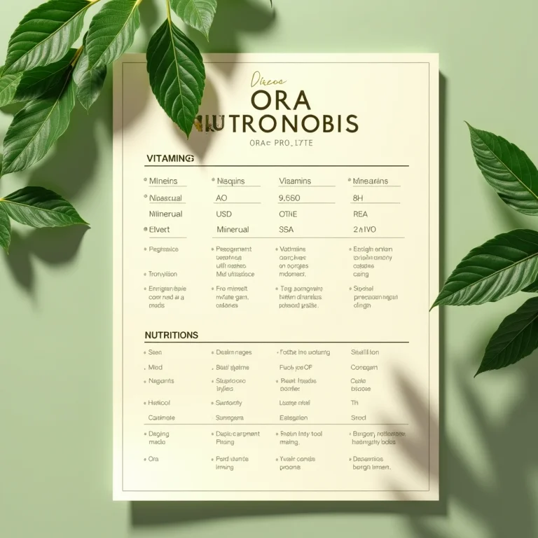 Infográfico com informações nutricionais do Ora Pro Nóbis