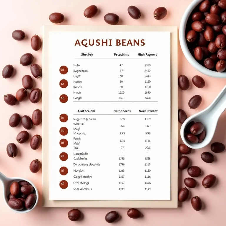 Infográfico do perfil nutricional do feijão azuki