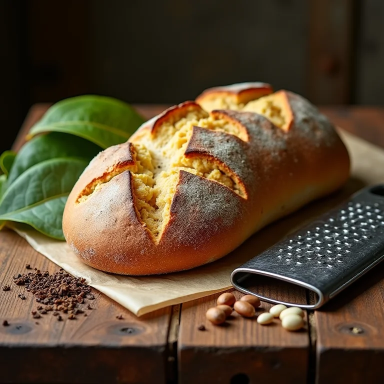 Ingredientes e utensílios para fazer farinha de rosca caseira.