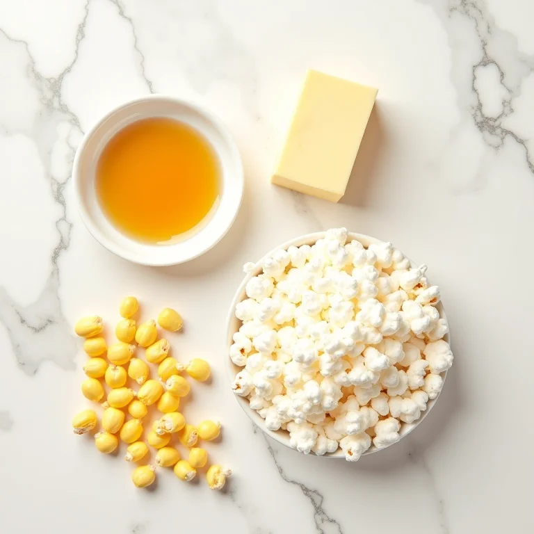 Ingredientes essenciais para pipoca doce cremosa
