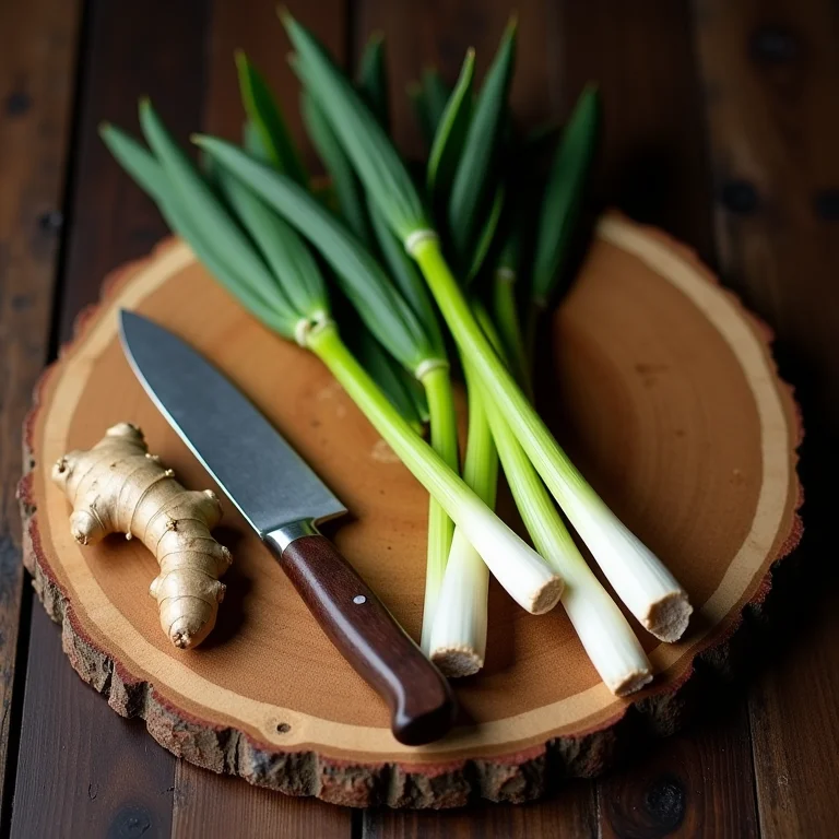 Ingredientes frescos para chá de capim santo e gengibre