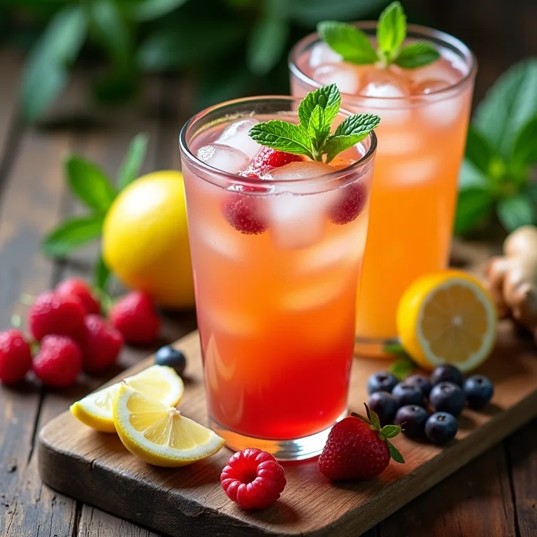 Ingredientes frescos para chá gelado