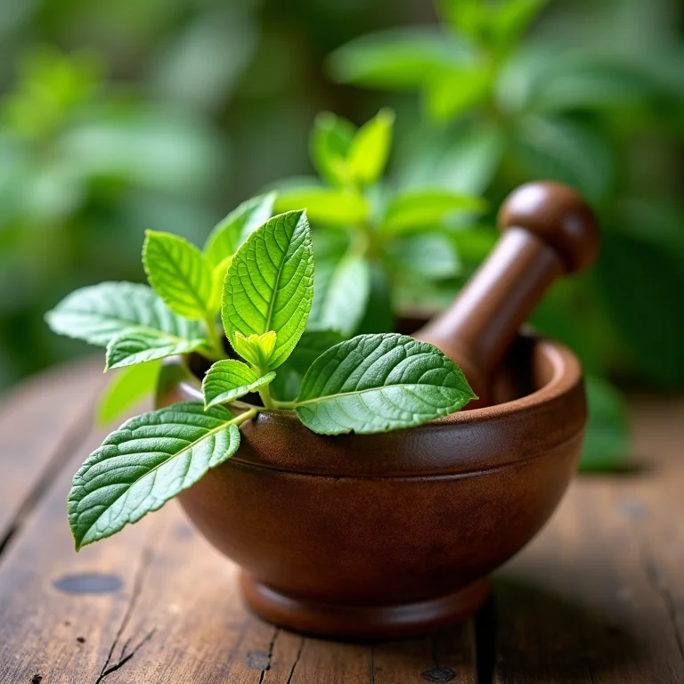 Ingredientes frescos para um chá de erva cidreira anti-inflamatório.