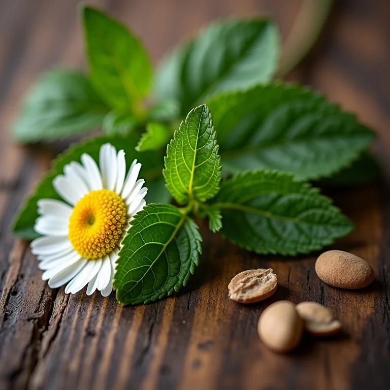 Ingredientes naturais para um chá de bem-estar: hortelã e camomila