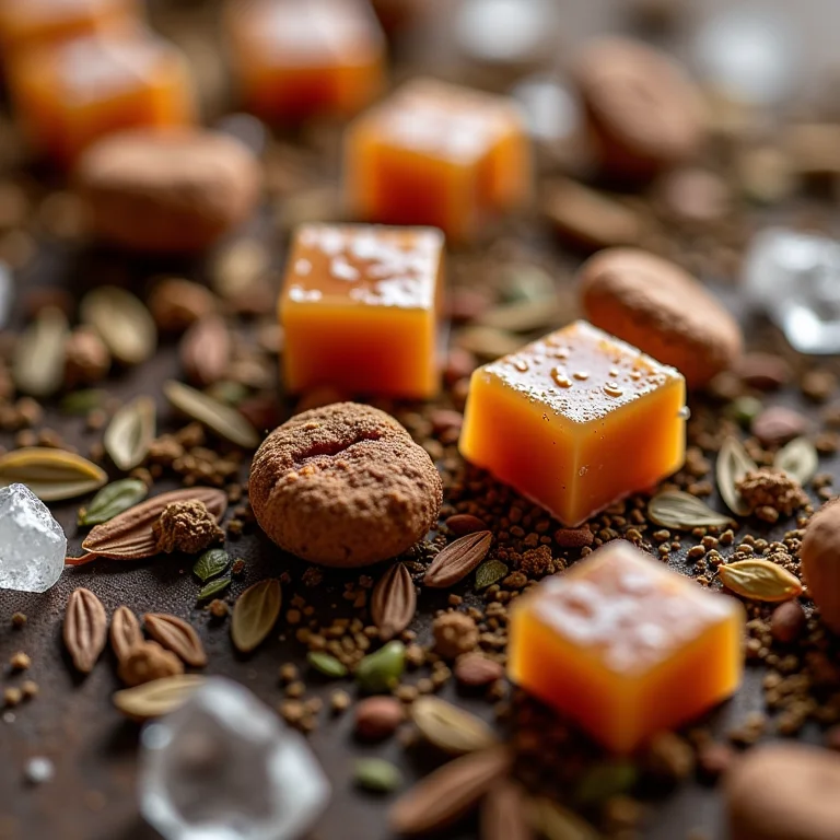 Ingredientes para chá gelado com caramelo salgado: chá, caramelo e sal