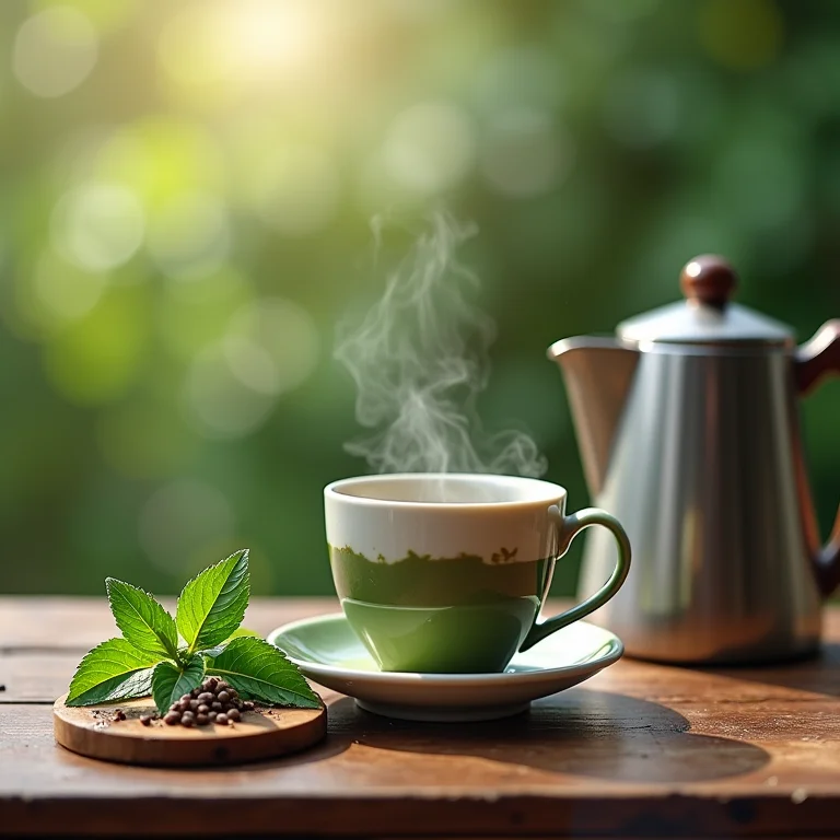 Ingredientes para chá mate com hortelã