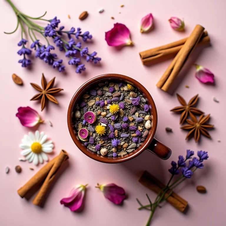 Ingredientes para chá relaxante.