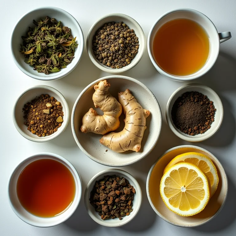 Ingredientes para chá relaxante.