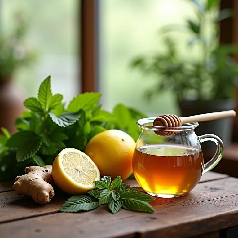 Ingredientes para o chá de erva cidreira