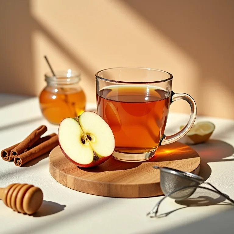 Ingredientes para preparar um chá de maçã perfeito