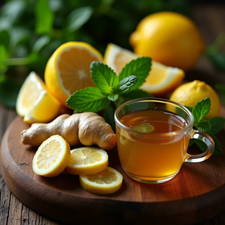 Ingredientes variados para preparar chás.