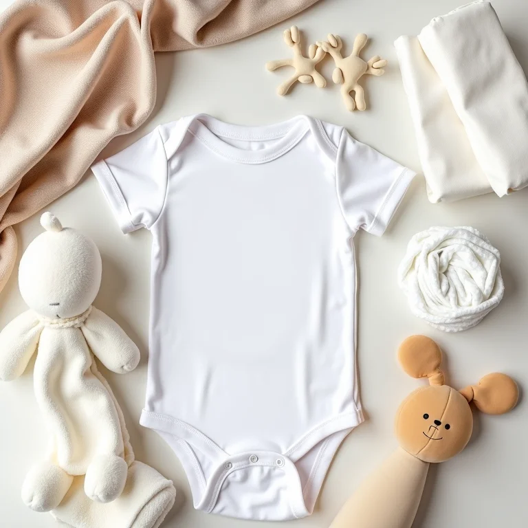 Itens essenciais para o bebê na mala de maternidade: body, fraldas e manta