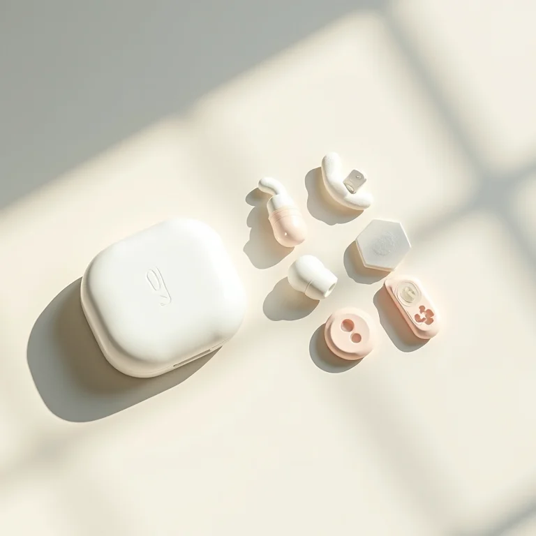 Kit de cuidados para dor de ouvido em estilo flat lay