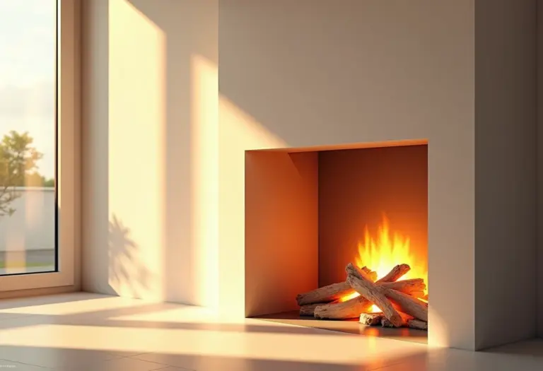 Lareira limpa e brilhando com brasas sutis