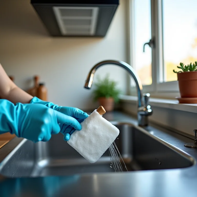 Limpando filtro de coifa com bicarbonato e vinagre