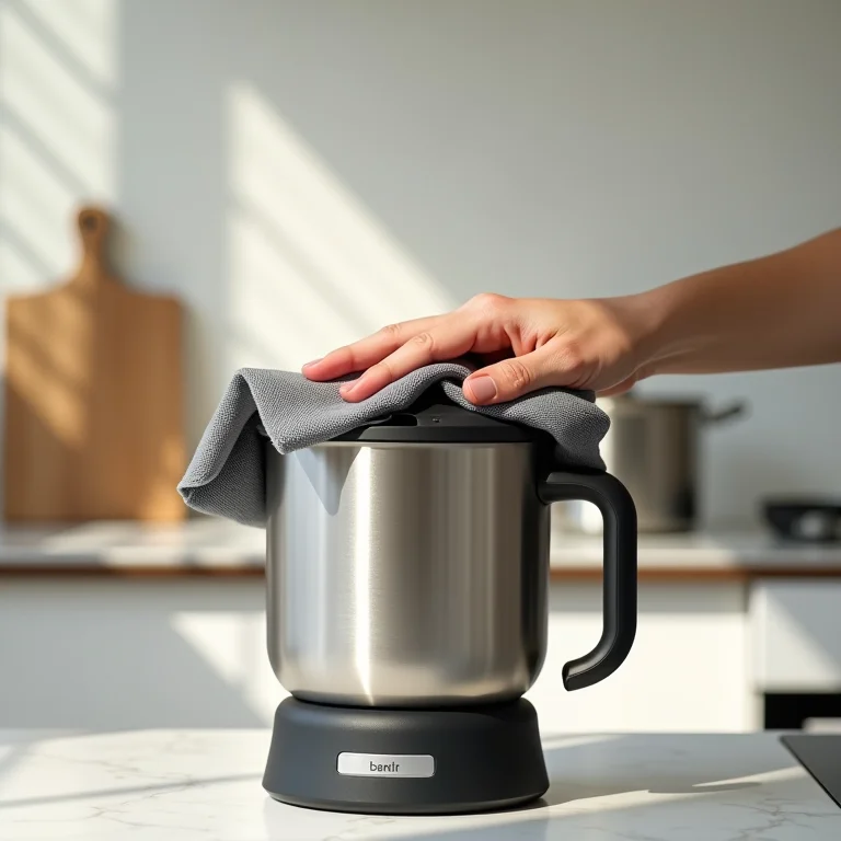 Limpeza rápida do liquidificador de inox após o uso.