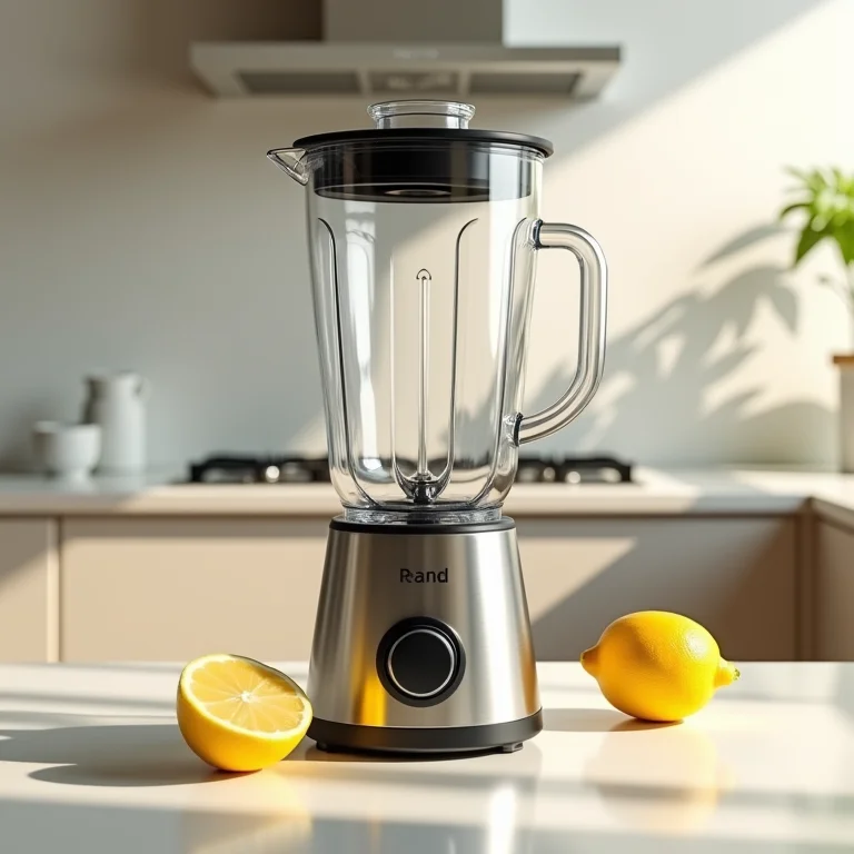 Liquidificador de inox brilhando com truque do limão.