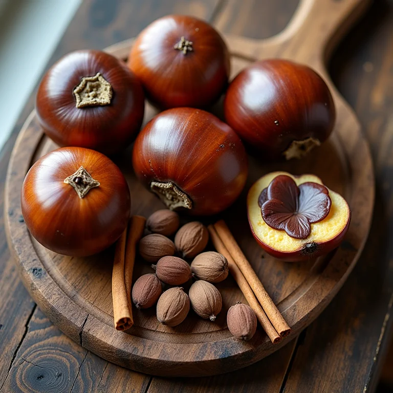 Lista completa de ingredientes para o chá gelado de castanha.