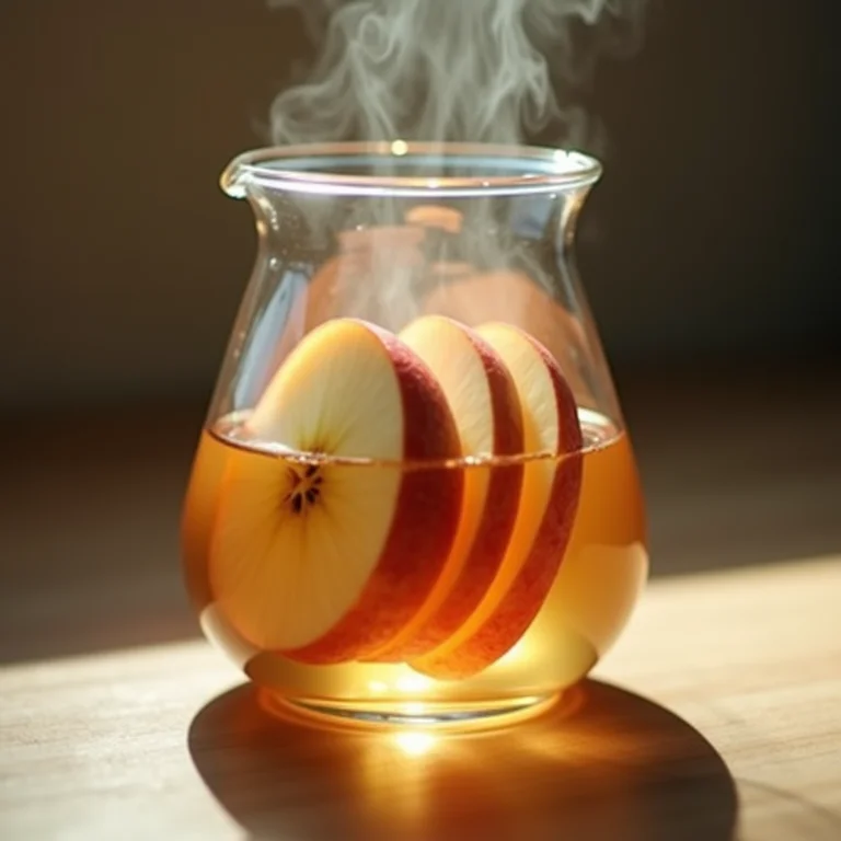 Maçãs sendo aquecidas para extrair o sabor