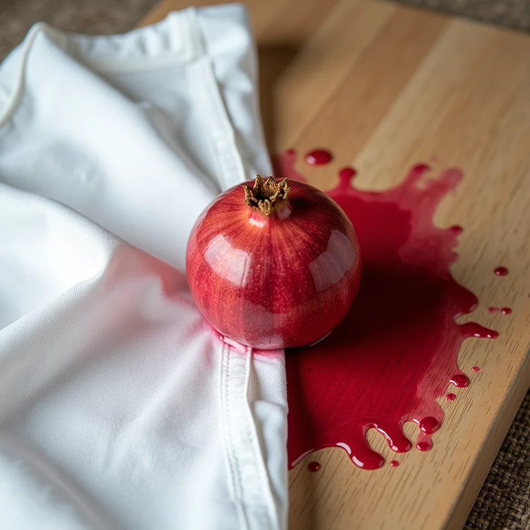 Manchas de romã em diferentes superfícies