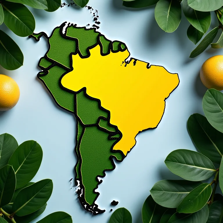 Mapa do Brasil com destaque para as regiões de ocorrência da Quebra Pedra.