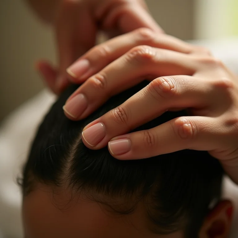 Massagem no couro cabeludo com óleo de alecrim