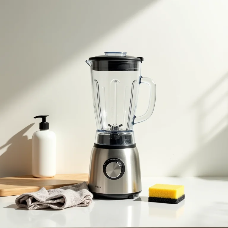 Materiais essenciais para a limpeza do liquidificador de inox.