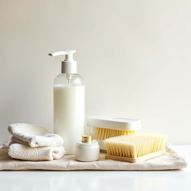 Materiais essenciais para limpeza segura de espelhos antigos.