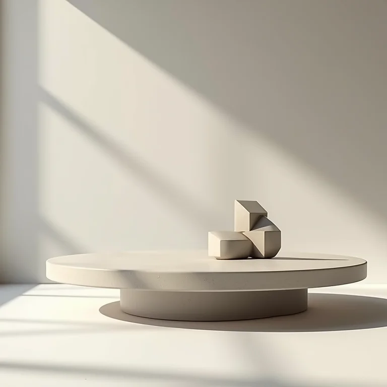 Mesa de centro minimalista de cimento