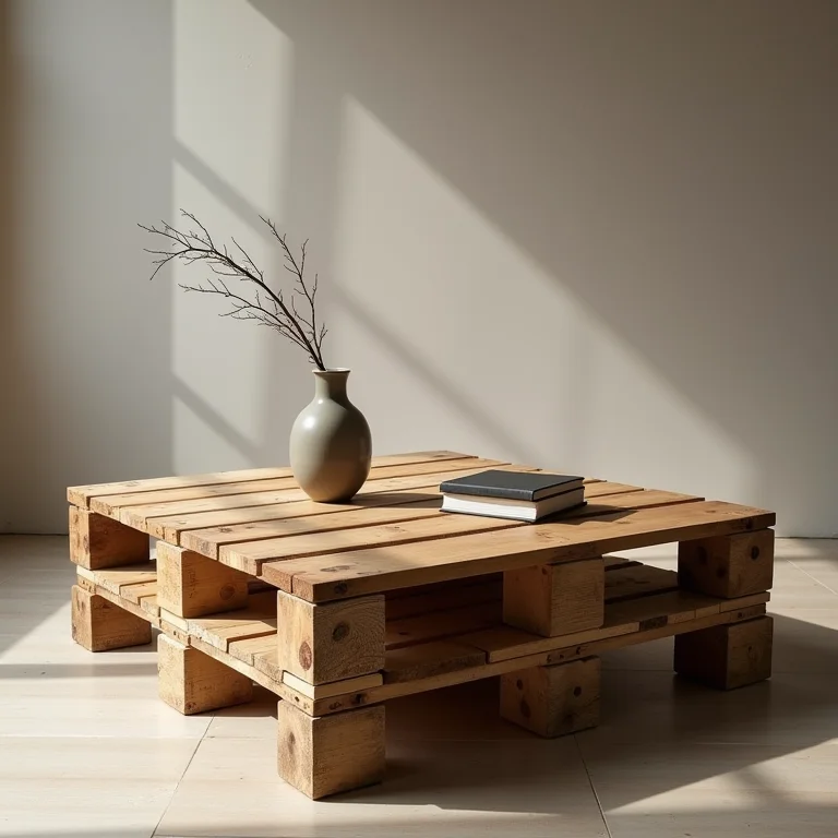 Mesa de centro rústica feita com pallets de madeira