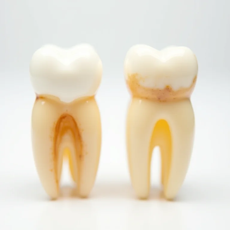 Modelos dentários mostrando manchas extrínsecas e intrínsecas.