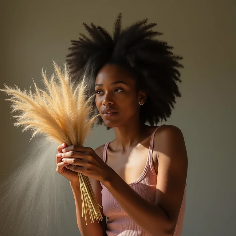 Mulher defumando ambiente com arruda seca para proteção energética