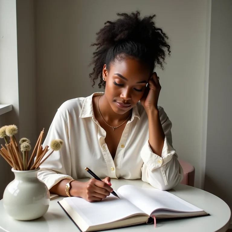 Mulher escrevendo metas SMART de emagrecimento em um planner