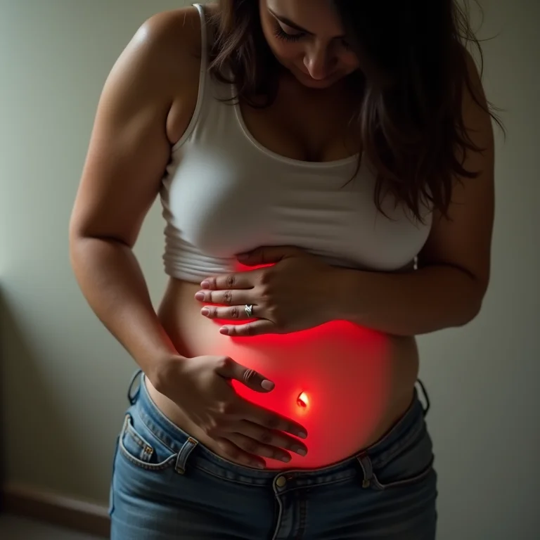 Mulher sentindo dor de infecção urinária