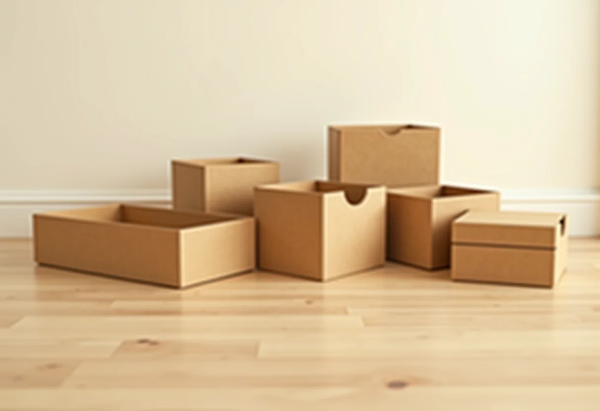 Organizadores de gaveta feitos de papelão em diferentes tamanhos