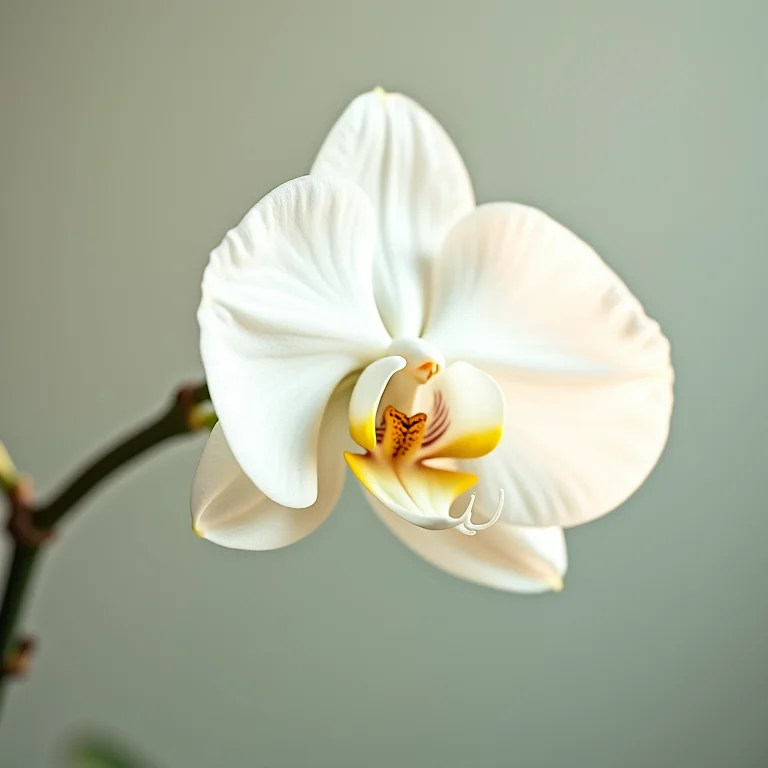Orquídea branca delicada em plena floração