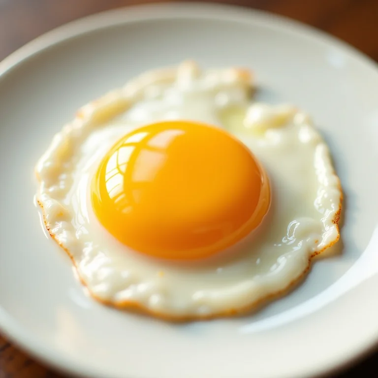 Ovo frito com gema mole, um clássico.