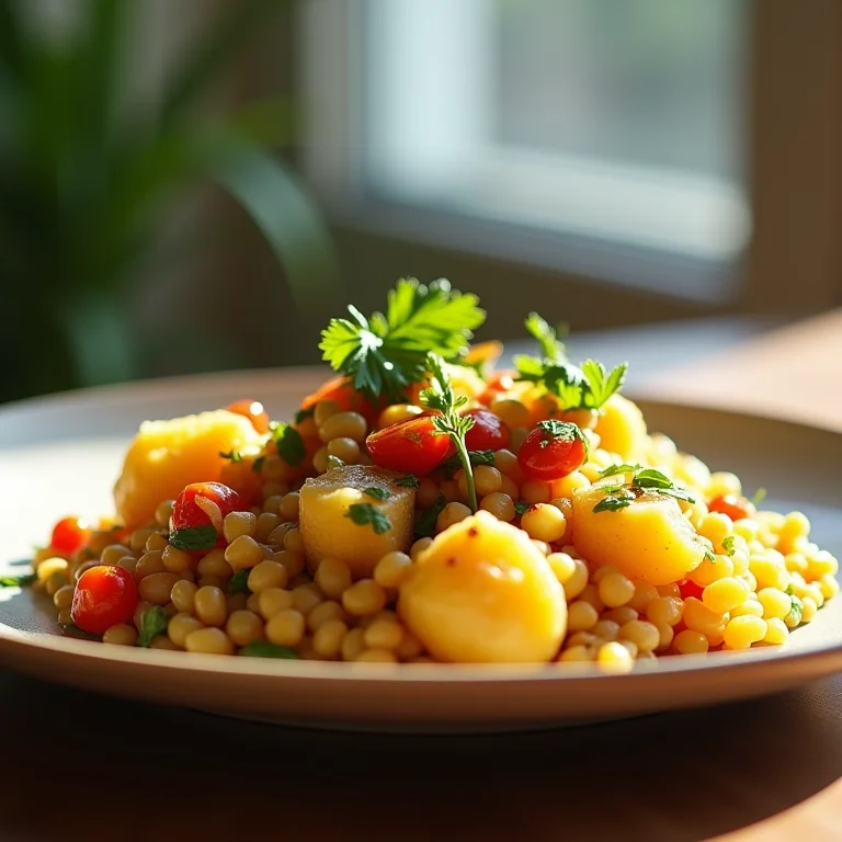 Painço cozido com legumes