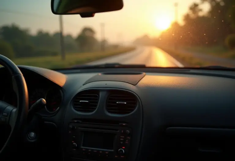 Painel de carro mostrando a diferença entre a área limpa e suja.
